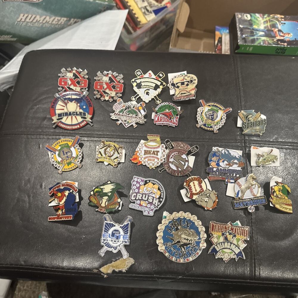 Lot of 24 Cooperstown Dreams Park Baseball Trading Pins 2012-2013 Teams